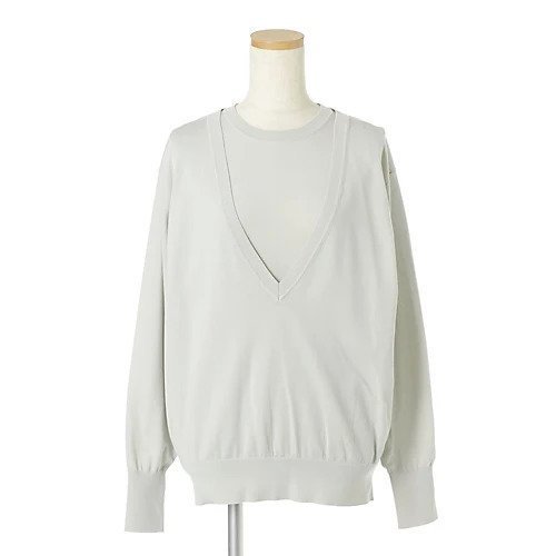 【イーバイエクラ/E by eclat】のディープVネックツインニット 人気、トレンドファッション・服の通販 founy(ファニー) 　ファッション　Fashion　レディースファッション　Fashion for Women　トップス・カットソー　Cut & Sew Tops　ニット　Knit Tops & Sweaters　Vネックトップス　V-Neck Tops / V-Cut Neckline Shirts　バランス　Balance, Style Balance　洗える　Machine Washable　other-3|ID: prp329100004625405 ipo3291000000033229991
