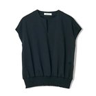 【イーバイエクラ/E by eclat】のキーネック裾ギャザートップス 人気、トレンドファッション・服の通販 founy(ファニー) ファッション Fashion レディースファッション Fashion for Women トップス・カットソー Cut & Sew Tops なめらか Smooth, Silky Texture シャーリング Shirring, Ruched シルケット Silket, Silky Cotton スリーブ Sleeve, Long Sleeve / Short Sleeve フレンチ French, French Style エレガント 上品 Elegant 洗える Machine Washable thumbnail ブラック|ID: prp329100004626290 ipo3291000000033243685