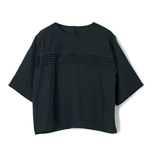 【イーバイエクラ/E by eclat】のシアーピンタックTブラウス インテリア・キッズ・メンズ・レディースファッション・服の通販 founy(ファニー) 　ファッション　Fashion　レディースファッション　Fashion for Women　トップス・カットソー　Cut & Sew Tops　シャツ・ブラウス・オフィスカジュアル　Elegant Blouses & Button-Ups　カーディガン　Cardigan, Knitwear　シアー　Sheer, See-Through　ジャケット　Jacket, Outerwear　スリーブ　Sleeve, Long Sleeve / Short Sleeve　エレガント 上品　Elegant　洗える　Machine Washable　ブラック|ID: prp329100004626293 ipo3291000000035442040