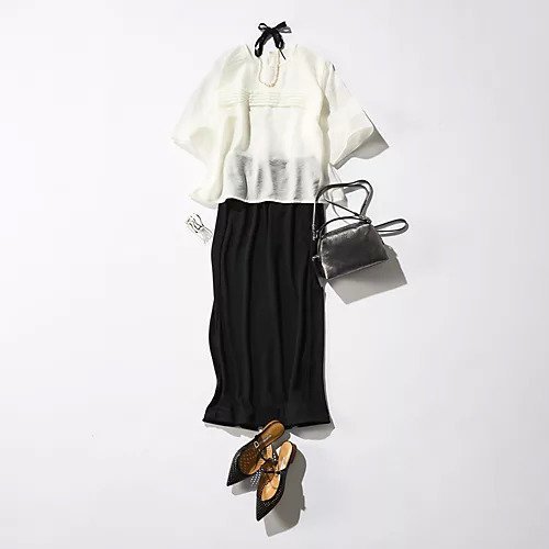 【イーバイエクラ/E by eclat】のシアーピンタックTブラウス 人気、トレンドファッション・服の通販 founy(ファニー) 　ファッション　Fashion　レディースファッション　Fashion for Women　トップス・カットソー　Cut & Sew Tops　シャツ・ブラウス・オフィスカジュアル　Elegant Blouses & Button-Ups　カーディガン　Cardigan, Knitwear　シアー　Sheer, See-Through　ジャケット　Jacket, Outerwear　スリーブ　Sleeve, Long Sleeve / Short Sleeve　エレガント 上品　Elegant　洗える　Machine Washable　other-2|ID: prp329100004626293 ipo3291000000035442042