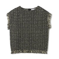【イーバイエクラ/E by eclat】のツイード風ニットトップス 人気、トレンドファッション・服の通販 founy(ファニー) ファッション Fashion レディースファッション Fashion for Women トップス・カットソー Cut & Sew Tops ニット Knit Tops & Sweaters ツイード Twill, Twill Weave フリンジ Fringe, Tassel エレガント 上品 Elegant |ID:prp329100004626305