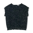 【イーバイエクラ/E by eclat】のツイード風ニットトップス 人気、トレンドファッション・服の通販 founy(ファニー) ファッション Fashion レディースファッション Fashion for Women トップス・カットソー Cut & Sew Tops ニット Knit Tops & Sweaters ツイード Twill, Twill Weave フリンジ Fringe, Tassel エレガント 上品 Elegant thumbnail ブラック&#215;ゴールド|ID: prp329100004626305 ipo3291000000033243863