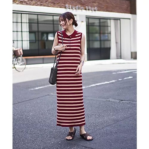 【スタイルデリ/STYLE DELI】のソウバリ襟付きボーダーワンピース インテリア・キッズ・メンズ・レディースファッション・服の通販 founy(ファニー) 　ファッション　Fashion　レディースファッション　Fashion for Women　ワンピース　Dresses　インナー　Innerwear　春　Spring　秋　Autumn　キャミソール　Camisole, Spaghetti Strap Top　シンプル　Simple, Minimal　ジャケット　Jacket, Outerwear　スリット　Slit, Slit Detail　ノースリーブ　Sleeveless, No-Sleeve　ベスト　Vest, Waistcoat　ペチコート　Petticoat, Underskirt　ボーダー　Border, Stripe　ポケット　Pocket, Pocket Detail　ロング　Long, Long-Length　夏　Summer　グレープ|ID: prp329100004627474 ipo3291000000033260124