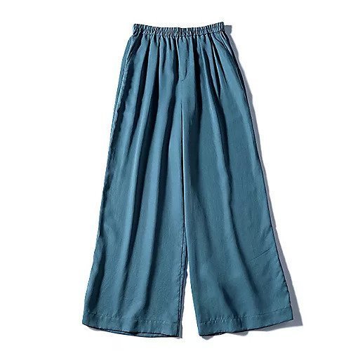 【トゥエルブクローゼット/12closet】の【洗える】【接触冷感】落ち感セミワイドパンツ インテリア・キッズ・メンズ・レディースファッション・服の通販 founy(ファニー) 　ファッション　Fashion　レディースファッション　Fashion for Women　パンツ　Pants & Trousers　エレガント 上品　Elegant　ツイル　Twist, Twisted Detail　デニム　Denim, Jeans Material　ドレープ　Drape, Draping Fabric　洗える　Machine Washable　ブルー|ID: prp329100004629363 ipo3291000000033285553