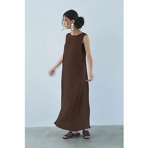 【マージュール/marjour】のTEXTURED SLEEVELESS DRESS インテリア・キッズ・メンズ・レディースファッション・服の通販 founy(ファニー) 　ファッション　Fashion　レディースファッション　Fashion for Women　トップス・カットソー　Cut & Sew Tops　ワンピース　Dresses　フォーマル・パーティードレス・結婚式用ドレス　Elegant & Casual Dresses　アクセサリー　Fashion Accessories　シンプル　Simple, Minimal　ストレッチ　Stretch, Stretchy Fabric　パターン　Pattern, Design Print　ポケット　Pocket, Pocket Detail　ループ　Loop, Loop Knit　夏　Summer　BROWN|ID: prp329100004629370 ipo3291000000033285585