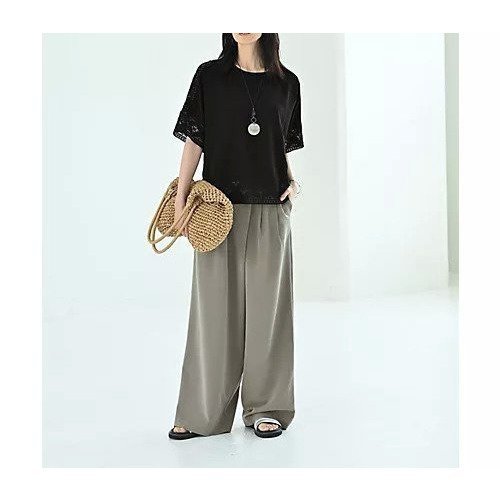 【スタイルデリ/STYLE DELI】の【BLK001】レースパッチワークカットソー 人気、トレンドファッション・服の通販 founy(ファニー) 　ファッション　Fashion　レディースファッション　Fashion for Women　トップス・カットソー　Cut & Sew Tops　カットソー・ベーシックTシャツ　Cut-and-Sewn Tops / Stretch Tees & Basics　カットソー　Cut and Sewn Top　シアー　Sheer, See-Through　スリット　Slit, Slit Detail　定番　Standard, Basic Item　なめらか　Smooth, Silky Texture　バランス　Balance, Style Balance　フィット　Fit, Slim Fit　ベーシック　Basic, Essential　ボックス　Boxy, Box Shape　リラックス　Relax, Relaxed Fit　レース　Lace, Lace Fabric　冬　Winter / This Winter　おすすめ　Recommended / Our Picks　旅行　Travel　エレガント 上品　Elegant　other-3|ID: prp329100004629394 ipo3291000000033286174