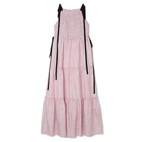 【ガニー/GANNI】のShibori Pleat Maxi Smock Slip Dress 人気、トレンドファッション・服の通販 founy(ファニー) 　ファッション　Fashion　レディースファッション　Fashion for Women　ワンピース　Dresses　フォーマル・パーティードレス・結婚式用ドレス　Elegant & Casual Dresses　2025年　2025　2025-2026秋冬・A/W　Autumn/Winter 2025–26 AW25–26　ガーリー　Girly, Feminine Style　ギンガム　Gingham, Gingham Fabric　シャーリング　Shirring, Ruched　チェック　Check, Plaid, Tartan　バランス　Balance, Style Balance　マキシ　Maxi, Full Length　リボン　Ribbon, Bow　洗える　Machine Washable　other-2|ID: prp329100004629401 ipo3291000000033286229