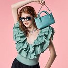 【トプカピ/TOPKAPI】の【TREASURE TOPKAPI】シュリンクレザー メッシュハンドル ウォレット スマホ ショルダー トート バッグ ミントグリーン|ID: prp329100004630039 ipo3291000000033298569