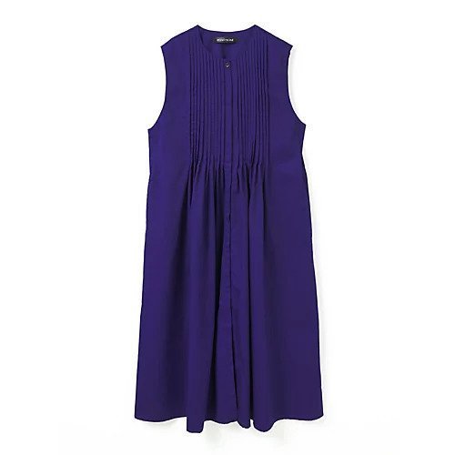 【ミズイロ インド/mizuiro ind】のクルーネックピンタックワンピース インテリア・キッズ・メンズ・レディースファッション・服の通販 founy(ファニー) 　ファッション　Fashion　レディースファッション　Fashion for Women　ワンピース　Dresses　ノースリーブ　Sleeveless, No-Sleeve　フロント　Front, Front Design　切替　Switching, Contrast Panel　長袖　Long Sleeve, Full Sleeve　ブルー|ID: prp329100004630786 ipo3291000000033313168