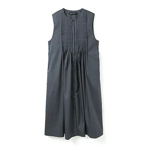 【ミズイロ インド/mizuiro ind】のクルーネックピンタックワンピース インテリア・キッズ・メンズ・レディースファッション・服の通販 founy(ファニー) 　ファッション　Fashion　レディースファッション　Fashion for Women　ワンピース　Dresses　ノースリーブ　Sleeveless, No-Sleeve　フロント　Front, Front Design　切替　Switching, Contrast Panel　長袖　Long Sleeve, Full Sleeve　チャコールグレー|ID: prp329100004630786 ipo3291000000033313170