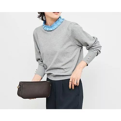 【ノーリーズ/NOLLEY'S】のプリーツ衿取り外しプルオーバーニット インテリア・キッズ・メンズ・レディースファッション・服の通販 founy(ファニー) 　ファッション　Fashion　レディースファッション　Fashion for Women　トップス・カットソー　Cut & Sew Tops　ニット　Knit Tops & Sweaters　カジュアルプルオーバー・ニットトップス　Pullovers & Knit Tops / Casual Pullovers　2025年　2025　2025-2026秋冬・A/W　Autumn/Winter 2025–26 AW25–26　シンプル　Simple, Minimal　ストレッチ　Stretch, Stretchy Fabric　プリーツ　Pleats, Pleated　ビジネス 仕事 通勤　Business / Work / Commuting　夏　Summer　ミディアムグレー|ID: prp329100004630903 ipo3291000000033314517