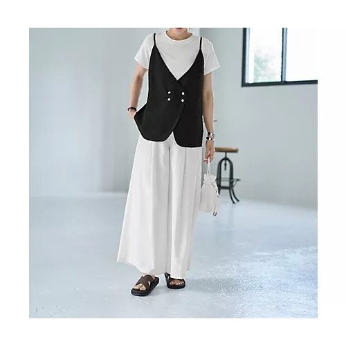 【スタイルデリ/STYLE DELI】のキャミ型ダブルベスト 人気、トレンドファッション・服の通販 founy(ファニー) 　ファッション　Fashion　レディースファッション　Fashion for Women　アウター　Coat / Outerwear Collection　トップス・カットソー　Cut & Sew Tops　キャミソール&ノースリーブ　Camisoles & Sleeveless Tops　ベスト&ジレ / 重ね着スタイル　Vests & Gilets　イエロー　Yellow　オレンジ　Orange　キャミ　Camisole, Cami Top　軽量　Lightweight, Ultra Light　シルバー　Silver, Metallic Silver　ストレート　Straight, Straight Cut　スリット　Slit, Slit Detail　スーツ　Suit, Formalwear　ダブル　Double, Double-Breasted　定番　Standard, Basic Item　ノースリーブ　Sleeveless, No-Sleeve　長袖　Long Sleeve, Full Sleeve　フェイク　Faux, Fake　フロント　Front, Front Design　ベスト　Vest, Waistcoat　ポケット　Pocket, Pocket Detail　半袖　Short Sleeve, Half Sleeve　メタル　Metal, Metal Parts　夏　Summer　other-2|ID: prp329100004630904 ipo3291000000033314534