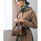 【トプカピ/TOPKAPI】の【TREASURE TOPKAPI】クロコ エナメル 2way ハンドバッグ ブラウン|ID: prp329100004630905 ipo3291000000034376220