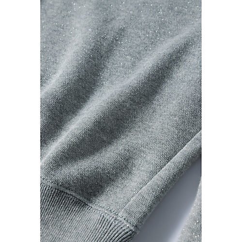 【トゥエルブクローゼット/12closet】の【洗える】ラメコンパクトスウェット 人気、トレンドファッション・服の通販 founy(ファニー) 　ファッション　Fashion　レディースファッション　Fashion for Women　トップス・カットソー　Cut & Sew Tops　レディースパーカー・カジュアルフーディー　Casual Hoodies & Sweatshirts　スウェット・クルーネックトップス　Sweatshirts & Crewnecks / Relaxed Fit Sweat Tops　コンパクト　Compact, Small Size　シルバー　Silver, Metallic Silver　スウェット / スエット　Sweatshirt, Sweatwear　バランス　Balance, Style Balance　洗える　Machine Washable　無地　Plain, Solid Color　other-3|ID: prp329100004631576 ipo3291000000033745815