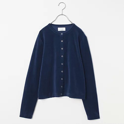【トゥエルブクローゼット/12closet】の【洗える】ベロアスナップカーディガン インテリア・キッズ・メンズ・レディースファッション・服の通販 founy(ファニー) 　ファッション　Fashion　レディースファッション　Fashion for Women　トップス・カットソー　Cut & Sew Tops　カーディガン・羽織り　Layered Style Cardigans　ベロアトップス　Velour Tops / Velvet-Look Items　インナー　Innerwear　カットソー　Cut and Sewn Top　フロント　Front, Front Design　ベロア　Velour, Soft Velvet　エレガント 上品　Elegant　洗える　Machine Washable　ブルー|ID: prp329100004631586 ipo3291000000033327927
