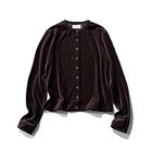 【トゥエルブクローゼット/12closet】の【洗える】ベロアスナップカーディガン ブラウン|ID: prp329100004631586 ipo3291000000036270870
