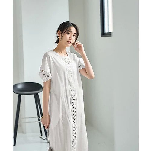 【スタイルデリ/STYLE DELI】の【LUXE】コットンレースカバーアップワンピース インテリア・キッズ・メンズ・レディースファッション・服の通販 founy(ファニー) 　ファッション　Fashion　レディースファッション　Fashion for Women　ワンピース　Dresses　ダメージ　Distressed, Destroyed　台形　A-Line, Trapezoid Shape　定番　Standard, Basic Item　ハンカチ　Handkerchief, Hanky　フォルム　Silhouette, Form　ポケット　Pocket, Pocket Detail　レース　Lace, Lace Fabric　おすすめ　Recommended / Our Picks　エレガント 上品　Elegant　ホワイト|ID: prp329100004631659 ipo3291000000033328877