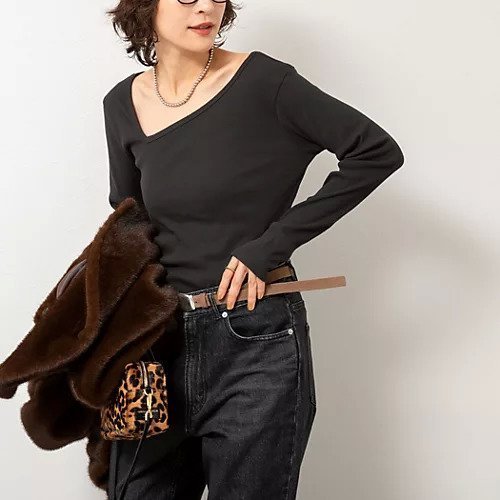 【リエミラー/Rie Miller】のウォッシャブルリブカットアウト2WAYロンT 人気、トレンドファッション・服の通販 founy(ファニー) 　ファッション　Fashion　レディースファッション　Fashion for Women　トップス・カットソー　Cut & Sew Tops　ロングTシャツ・Tシャツ　Longline T-Shirts & Tees　2025年　2025　2025-2026秋冬・A/W　Autumn/Winter 2025–26 AW25–26　シンプル　Simple, Minimal　ジャケット　Jacket, Outerwear　ストレッチ　Stretch, Stretchy Fabric　other-2|ID: prp329100004632792 ipo3291000000033341551