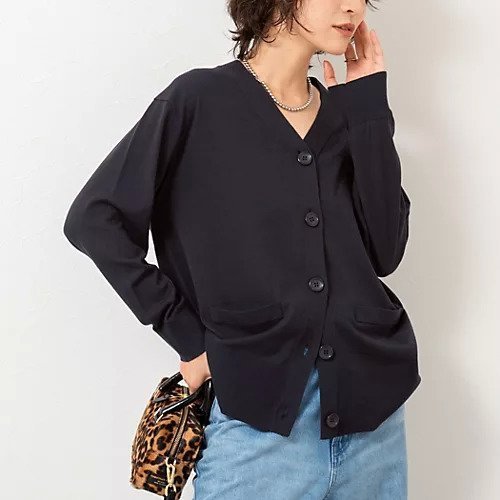 【リエミラー/Rie Miller】の《手洗い可能》《セットアップ対応》BIGシルエットVネックカーディガン インテリア・キッズ・メンズ・レディースファッション・服の通販 founy(ファニー) 　ファッション　Fashion　レディースファッション　Fashion for Women　トップス・カットソー　Cut & Sew Tops　カーディガン・羽織り　Layered Style Cardigans　Vネックトップス　V-Neck Tops / V-Cut Neckline Shirts　2025年　2025　2025-2026秋冬・A/W　Autumn/Winter 2025–26 AW25–26　アンサンブル　Ensemble Set　カーディガン　Cardigan, Knitwear　シルク　Silk, 100% Silk　セットアップ　Set-Up, Coordinated Outfit　ボトム　Bottoms, Lower Wear　ネイビー|ID: prp329100004632821 ipo3291000000033341788