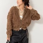 【リエミラー/Rie Miller】の《手洗い可能》カットジャガードジップアップカーディガン キャメル|ID: prp329100004632823 ipo3291000000033341808