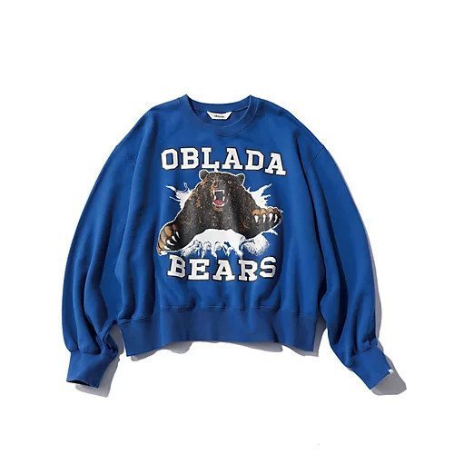 【オブラダ/Oblada】のBEARS SWEAT インテリア・キッズ・メンズ・レディースファッション・服の通販 founy(ファニー) 　ファッション　Fashion　レディースファッション　Fashion for Women　トップス・カットソー　Cut & Sew Tops　レディースパーカー・カジュアルフーディー　Casual Hoodies & Sweatshirts　スウェット・クルーネックトップス　Sweatshirts & Crewnecks / Relaxed Fit Sweat Tops　バランス　Balance, Style Balance　プリント　Print, Printed Pattern　ボックス　Boxy, Box Shape　洗える　Machine Washable　BLUE|ID: prp329100004632830 ipo3291000000033341845