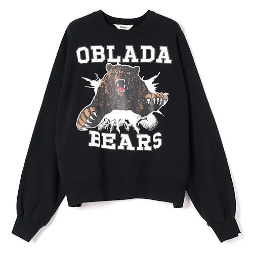 【オブラダ/Oblada】のBEARS SWEAT インテリア・キッズ・メンズ・レディースファッション・服の通販 founy(ファニー) 　ファッション　Fashion　レディースファッション　Fashion for Women　トップス・カットソー　Cut & Sew Tops　レディースパーカー・カジュアルフーディー　Casual Hoodies & Sweatshirts　スウェット・クルーネックトップス　Sweatshirts & Crewnecks / Relaxed Fit Sweat Tops　バランス　Balance, Style Balance　プリント　Print, Printed Pattern　ボックス　Boxy, Box Shape　洗える　Machine Washable　BLACK|ID: prp329100004632830 ipo3291000000036039287