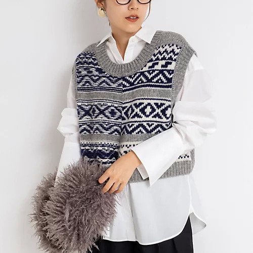 【リエミラー/Rie Miller】のノルディック柄2WAYベスト インテリア・キッズ・メンズ・レディースファッション・服の通販 founy(ファニー) https://founy.com/ ファッション Fashion レディースファッション Fashion for Women アウター Coat / Outerwear Collection トップス・カットソー Cut & Sew Tops ベスト&ジレ / 重ね着スタイル Vests & Gilets 2025年 2025 2025-2026秋冬・A/W Autumn/Winter 2025–26 AW25–26 インナー Innerwear ショート Short, Short Length スリーブ Sleeve, Long Sleeve / Short Sleeve ベスト Vest, Waistcoat ワイド Wide, Wide Fit |ID: prp329100004632832 ipo3291000000033341855