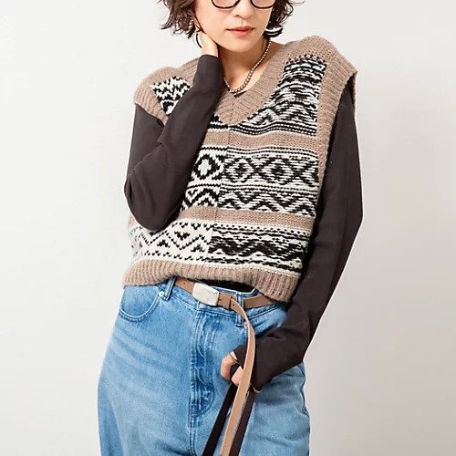 【リエミラー/Rie Miller】のノルディック柄2WAYベスト 人気、トレンドファッション・服の通販 founy(ファニー) ファッション Fashion レディースファッション Fashion for Women アウター Coat / Outerwear Collection トップス・カットソー Cut & Sew Tops ベスト&ジレ / 重ね着スタイル Vests & Gilets 2025年 2025 2025-2026秋冬・A/W Autumn/Winter 2025–26 AW25–26 インナー Innerwear ショート Short, Short Length スリーブ Sleeve, Long Sleeve / Short Sleeve ベスト Vest, Waistcoat ワイド Wide, Wide Fit other-1|ID: prp329100004632832 ipo3291000000034797050