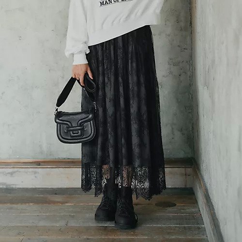 【スアデオ/suadeo】の【大草直子さんコラボ】スカラップレーススカート 人気、トレンドファッション・服の通販 founy(ファニー) 　ファッション　Fashion　レディースファッション　Fashion for Women　スカート　Skirts　コラボ　Collaboration, Collab　シャーリング　Shirring, Ruched　レース　Lace, Lace Fabric　夏　Summer　洗える　Machine Washable　other-2|ID: prp329100004632836 ipo3291000000034410312