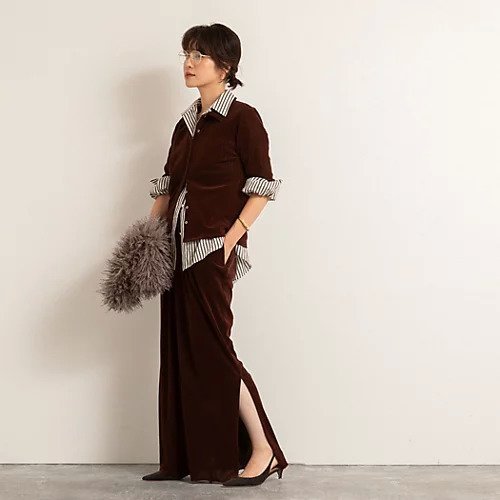 【ノーリーズ/NOLLEY'S】の【MAQWEL/マクウェル】ウォッシャブルベロアロングスカート 人気、トレンドファッション・服の通販 founy(ファニー) ファッション Fashion レディースファッション Fashion for Women スカート Skirts ロングスカート Long Skirts / Maxi & Midi Skirts 2025年 2025 2025-2026秋冬・A/W Autumn/Winter 2025–26 AW25–26 ストレッチ Stretch, Stretchy Fabric スリット Slit, Slit Detail ドローコード Drawcord, Drawstring Cord ベロア Velour, Soft Velvet エレガント 上品 Elegant other-2|ID: prp329100004632838 ipo3291000000034102974