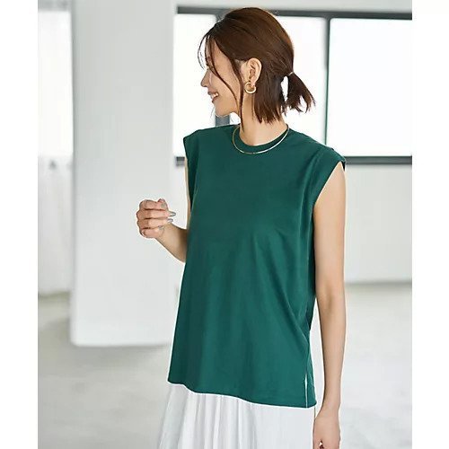 【スタイルデリ/STYLE DELI】のさらさらスムースなワイド幅ノースリトップス インテリア・キッズ・メンズ・レディースファッション・服の通販 founy(ファニー) 　ファッション　Fashion　レディースファッション　Fashion for Women　トップス・カットソー　Cut & Sew Tops　イエロー　Yellow　インナー　Innerwear　オレンジ　Orange　カットソー　Cut and Sewn Top　ジャケット　Jacket, Outerwear　ストレート　Straight, Straight Cut　スリット　Slit, Slit Detail　デコルテ　Décolleté, Neckline　定番　Standard, Basic Item　ノースリーブ　Sleeveless, No-Sleeve　バランス　Balance, Style Balance　フォルム　Silhouette, Form　ベーシック　Basic, Essential　ワイド　Wide, Wide Fit　冬　Winter / This Winter　夏　Summer　エレガント 上品　Elegant　フォレストグリーン|ID: prp329100004636060 ipo3291000000033394780