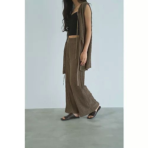 【マージュール/marjour】のTEXTURED KNIT PANTS 人気、トレンドファッション・服の通販 founy(ファニー) 　ファッション　Fashion　レディースファッション　Fashion for Women　パンツ　Pants & Trousers　サマー　Summer, Summer Style　シンプル　Simple, Minimal　ストレッチ　Stretch, Stretchy Fabric　セットアップ　Set-Up, Coordinated Outfit　フロント　Front, Front Design　ポケット　Pocket, Pocket Detail　リブニット　Rib Knit, Ribbed Knit　リラックス　Relax, Relaxed Fit　おすすめ　Recommended / Our Picks　other-3|ID: prp329100004636064 ipo3291000000033394824