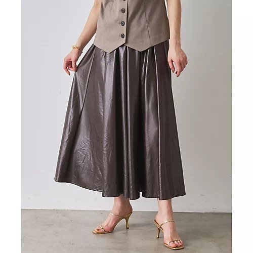 【ウィムガゼット/Whim Gazette】のレザーライクギャザースカート 人気、トレンドファッション・服の通販 founy(ファニー) 　ファッション　Fashion　レディースファッション　Fashion for Women　スカート　Skirts　2025年　2025　2025-2026秋冬・A/W　Autumn/Winter 2025–26 AW25–26　ギャザー　Gathered, Ruffled　サテン　Satin, Glossy Fabric　シンプル　Simple, Minimal　パターン　Pattern, Design Print　エレガント 上品　Elegant　other-2|ID: prp329100004636695 ipo3291000000033407324