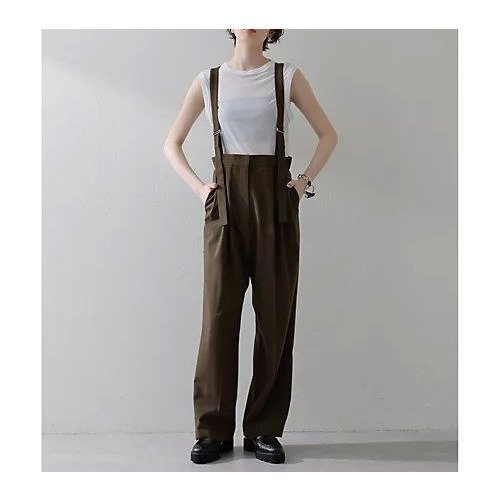 【ウィムガゼット/Whim Gazette】の【THE PAUSE】トロサスペパンツ インテリア・キッズ・メンズ・レディースファッション・服の通販 founy(ファニー) 　ファッション　Fashion　レディースファッション　Fashion for Women　パンツ　Pants & Trousers　ウォッシャブル　Machine Washable　ヴィンテージ　Vintage Style　グラデーション　Gradient, Ombre　サスペンダー　Suspenders, Braces　スラックス　Slacks, Dress Pants　セットアップ　Set-Up, Coordinated Outfit　マニッシュ　Mannish, Boyish　ワイド　Wide, Wide Fit　ワーク　Workwear, Utility Style　おすすめ　Recommended / Our Picks　2025年　2025　2025-2026秋冬・A/W　Autumn/Winter 2025–26 AW25–26　ブラウン|ID: prp329100004636705 ipo3291000000033407392