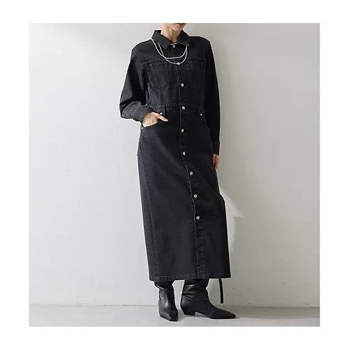 【ウィムガゼット/Whim Gazette】のストレッチデニムワンピース 人気、トレンドファッション・服の通販 founy(ファニー) 　ファッション　Fashion　レディースファッション　Fashion for Women　ワンピース　Dresses　スタイリッシュ　Stylish, Fashionable　ストレッチ　Stretch, Stretchy Fabric　スリット　Slit, Slit Detail　デニム　Denim, Jeans Material　フロント　Front, Front Design　ロング　Long, Long-Length　2025年　2025　2025-2026秋冬・A/W　Autumn/Winter 2025–26 AW25–26　other-2|ID: prp329100004636716 ipo3291000000033407470