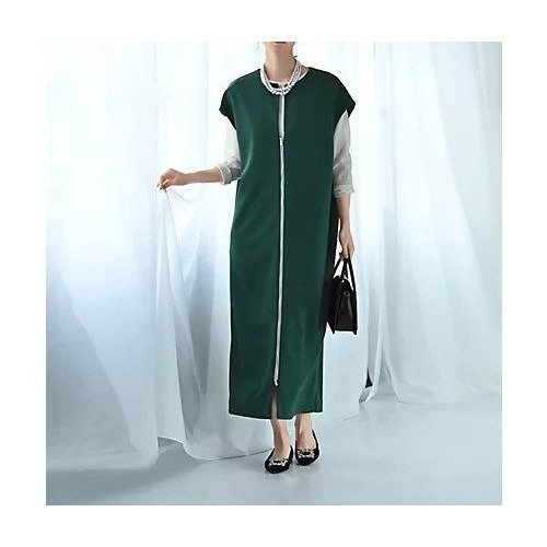 【スタイルデリ/STYLE DELI】の【Kana Oyama BLK001】ジップジレワンピース インテリア・キッズ・メンズ・レディースファッション・服の通販 founy(ファニー) 　ファッション　Fashion　レディースファッション　Fashion for Women　アウター　Coat / Outerwear Collection　インナー　Innerwear　カットソー　Cut and Sewn Top　コラボ　Collaboration, Collab　シンプル　Simple, Minimal　スタイリッシュ　Stylish, Fashionable　スリット　Slit, Slit Detail　チュール　Tulip, Tulip Motif　定番　Standard, Basic Item　バランス　Balance, Style Balance　バルーン　Balloon, Balloon Silhouette　ベーシック　Basic, Essential　リラックス　Relax, Relaxed Fit　冬　Winter / This Winter　おすすめ　Recommended / Our Picks　旅行　Travel　エレガント 上品　Elegant　グリーン|ID: prp329100004636840 ipo3291000000036042784