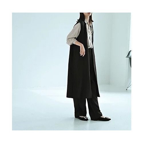 【スタイルデリ/STYLE DELI】の【Kana Oyama BLK001】ロングジレ 人気、トレンドファッション・服の通販 founy(ファニー) 　ファッション　Fashion　レディースファッション　Fashion for Women　アウター　Coat / Outerwear Collection　トップス・カットソー　Cut & Sew Tops　ベスト&ジレ / 重ね着スタイル　Vests & Gilets　コラボ　Collaboration, Collab　シンプル　Simple, Minimal　ジョーゼット　Georgette, Semi-Sheer Fabric　スリット　Slit, Slit Detail　セットアップ　Set-Up, Coordinated Outfit　デニム　Denim, Jeans Material　定番　Standard, Basic Item　バランス　Balance, Style Balance　フィット　Fit, Slim Fit　フォーマル　Formal, Dressy　ベーシック　Basic, Essential　おすすめ　Recommended / Our Picks　旅行　Travel　セレモニー　Ceremony　other-2|ID: prp329100004636841 ipo3291000000033408861
