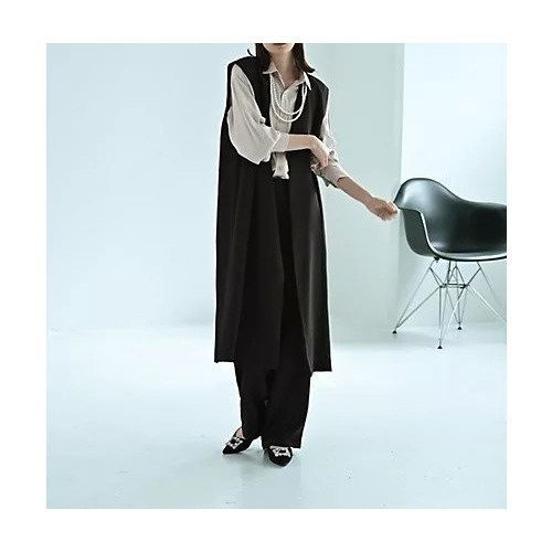 【スタイルデリ/STYLE DELI】の【Kana Oyama BLK001】ロングジレ 人気、トレンドファッション・服の通販 founy(ファニー) 　ファッション　Fashion　レディースファッション　Fashion for Women　アウター　Coat / Outerwear Collection　トップス・カットソー　Cut & Sew Tops　ベスト&ジレ / 重ね着スタイル　Vests & Gilets　コラボ　Collaboration, Collab　シンプル　Simple, Minimal　ジョーゼット　Georgette, Semi-Sheer Fabric　スリット　Slit, Slit Detail　セットアップ　Set-Up, Coordinated Outfit　デニム　Denim, Jeans Material　定番　Standard, Basic Item　バランス　Balance, Style Balance　フィット　Fit, Slim Fit　フォーマル　Formal, Dressy　ベーシック　Basic, Essential　おすすめ　Recommended / Our Picks　旅行　Travel　セレモニー　Ceremony　other-3|ID: prp329100004636841 ipo3291000000033408862