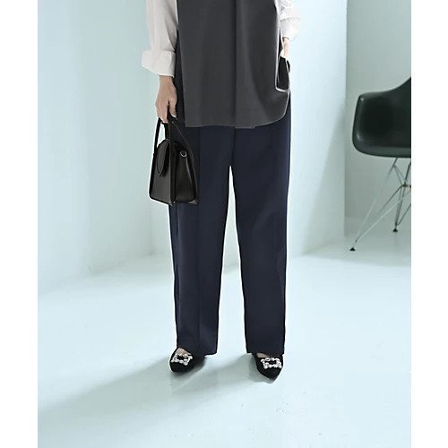 【スタイルデリ/STYLE DELI】の【Kana Oyama BLK001】ワイドパンツ インテリア・キッズ・メンズ・レディースファッション・服の通販 founy(ファニー) 　ファッション　Fashion　レディースファッション　Fashion for Women　パンツ　Pants & Trousers　コラボ　Collaboration, Collab　シューズ　Shoes, Footwear　シンプル　Simple, Minimal　ジョーゼット　Georgette, Semi-Sheer Fabric　ストレート　Straight, Straight Cut　スリット　Slit, Slit Detail　セットアップ　Set-Up, Coordinated Outfit　センター　Center, Center Line　定番　Standard, Basic Item　バランス　Balance, Style Balance　パターン　Pattern, Design Print　フィット　Fit, Slim Fit　フラット　Flat, Flat Shoes　ベーシック　Basic, Essential　ワイド　Wide, Wide Fit　おすすめ　Recommended / Our Picks　旅行　Travel　セレモニー　Ceremony　ネイビー|ID: prp329100004636843 ipo3291000000033408877