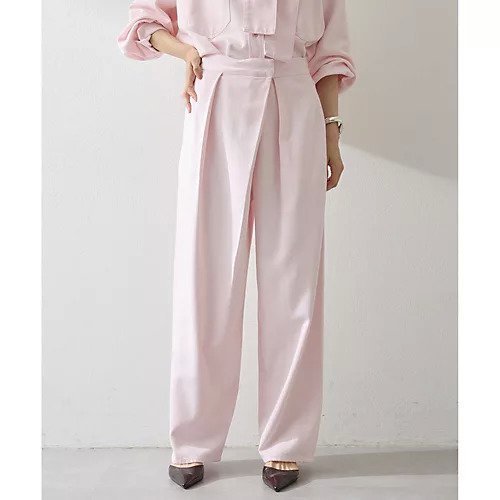 【ウィムガゼット/Whim Gazette】のラップデニムパンツ インテリア・キッズ・メンズ・レディースファッション・服の通販 founy(ファニー) 　ファッション　Fashion　レディースファッション　Fashion for Women　パンツ　Pants & Trousers　デニムパンツ・ジーンズ・美脚デニム　Denim Jeans & Pants　セットアップ　Set-Up, Coordinated Outfit　デニム　Denim, Jeans Material　ドレープ　Drape, Draping Fabric　ブリーチ　Bleach, Washed Finish　ラップ　Wrap, Wrap Design　ワイド　Wide, Wide Fit　おすすめ　Recommended / Our Picks　2025年　2025　2025-2026秋冬・A/W　Autumn/Winter 2025–26 AW25–26　ピンク|ID: prp329100004637930 ipo3291000000033424132