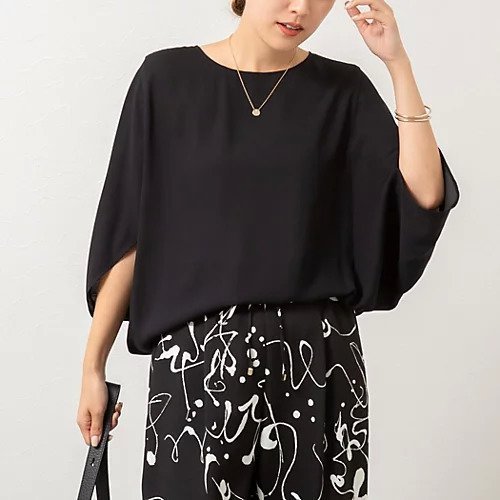 【ノーリーズ/NOLLEY'S】のウォッシャブルバックサテンコクーンブラウス インテリア・キッズ・メンズ・レディースファッション・服の通販 founy(ファニー) 　ファッション　Fashion　レディースファッション　Fashion for Women　トップス・カットソー　Cut & Sew Tops　シャツ・ブラウス・オフィスカジュアル　Elegant Blouses & Button-Ups　バッグ　Bags　2025年　2025　2025-2026秋冬・A/W　Autumn/Winter 2025–26 AW25–26　ボトム　Bottoms, Lower Wear　モノトーン　Monotone, Black and White　夏　Summer　ビジネス 仕事 通勤　Business / Work / Commuting　ブラック|ID: prp329100004639137 ipo3291000000033438987