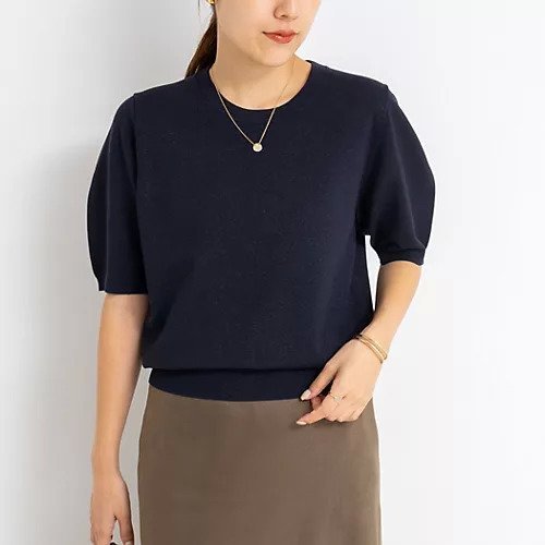 【ノーリーズソフィー/NOLLEY'S sophi】のバックパールラメプルオーバー インテリア・キッズ・メンズ・レディースファッション・服の通販 founy(ファニー) 　ファッション　Fashion　レディースファッション　Fashion for Women　トップス・カットソー　Cut & Sew Tops　カジュアルプルオーバー・ニットトップス　Pullovers & Knit Tops / Casual Pullovers　バッグ　Bags　2025年　2025　2025-2026秋冬・A/W　Autumn/Winter 2025–26 AW25–26　シンプル　Simple, Minimal　パール　Pearl, Pearl Accent　ワイド　Wide, Wide Fit　エレガント 上品　Elegant　ビジネス 仕事 通勤　Business / Work / Commuting　ダークネイビー|ID: prp329100004639142 ipo3291000000033439021