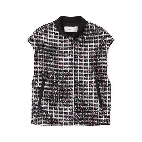 【アドーア/ADORE】のトリコロールツィードジャケット インテリア・キッズ・メンズ・レディースファッション・服の通販 founy(ファニー) 　ファッション　Fashion　レディースファッション　Fashion for Women　アウター　Coat / Outerwear Collection　レディースジャケット・軽アウター　Jackets　おすすめ　Recommended / Our Picks　サテン　Satin, Glossy Fabric　スタンダード　Standard, Basic　セットアップ　Set-Up, Coordinated Outfit　ツイード　Twill, Twill Weave　フィット　Fit, Slim Fit　夏　Summer　春　Spring　S/S・春夏　SS, Spring/Summer, Warm Season　ネイビー|ID: prp329100004639183 ipo3291000000034434051