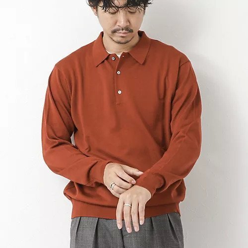 【ノーリーズ グッドマン/NOLLEY'S goodman / MEN】の14G成型 ウォッシャブル NSN長袖ポロニット 25AW インテリア・キッズ・メンズ・レディースファッション・服の通販 founy(ファニー) 　ファッション　Fashion　メンズファッション　Fashion for Men　インナー　Innerwear　ウォッシャブル　Machine Washable　クラシカル　Classical, Vintage-Inspired　シンプル　Simple, Minimal　ジャケット　Jacket, Outerwear　ドレス　Dress, One-Piece　長袖　Long Sleeve, Full Sleeve　リラックス　Relax, Relaxed Fit　ロング　Long, Long-Length　おすすめ　Recommended / Our Picks　エレガント 上品　Elegant　ビジネス 仕事 通勤　Business / Work / Commuting　2025年　2025　2025-2026秋冬・A/W　Autumn/Winter 2025–26 AW25–26　レンガ|ID: prp329100004639235 ipo3291000000034176164