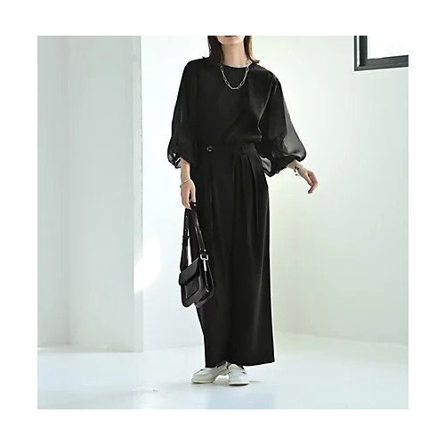 【スタイルデリ/STYLE DELI】の【Kana Oyama BLK001】チュール袖トップス/DELI size 人気、トレンドファッション・服の通販 founy(ファニー) 　ファッション　Fashion　レディースファッション　Fashion for Women　トップス・カットソー　Cut & Sew Tops　インナー　Innerwear　カットソー　Cut and Sewn Top　コラボ　Collaboration, Collab　シンプル　Simple, Minimal　スリット　Slit, Slit Detail　チュール　Tulip, Tulip Motif　定番　Standard, Basic Item　バランス　Balance, Style Balance　バルーン　Balloon, Balloon Silhouette　ベーシック　Basic, Essential　リラックス　Relax, Relaxed Fit　冬　Winter / This Winter　おすすめ　Recommended / Our Picks　旅行　Travel　エレガント 上品　Elegant　other-2|ID: prp329100004641672 ipo3291000000033474788