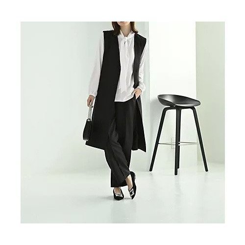 【スタイルデリ/STYLE DELI】の【Kana Oyama BLK001】ロングジレ/DELI size 人気、トレンドファッション・服の通販 founy(ファニー) 　ファッション　Fashion　レディースファッション　Fashion for Women　アウター　Coat / Outerwear Collection　トップス・カットソー　Cut & Sew Tops　ベスト&ジレ / 重ね着スタイル　Vests & Gilets　コラボ　Collaboration, Collab　シンプル　Simple, Minimal　ジョーゼット　Georgette, Semi-Sheer Fabric　スリット　Slit, Slit Detail　セットアップ　Set-Up, Coordinated Outfit　デニム　Denim, Jeans Material　定番　Standard, Basic Item　バランス　Balance, Style Balance　フォーマル　Formal, Dressy　ベーシック　Basic, Essential　おすすめ　Recommended / Our Picks　旅行　Travel　セレモニー　Ceremony　other-2|ID: prp329100004641674 ipo3291000000033474805