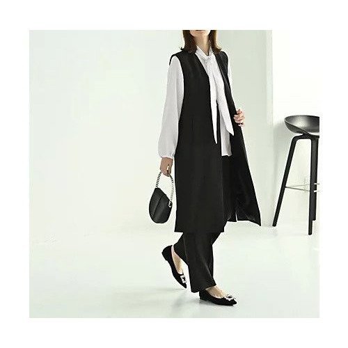 【スタイルデリ/STYLE DELI】の【Kana Oyama BLK001】ロングジレ/DELI size 人気、トレンドファッション・服の通販 founy(ファニー) 　ファッション　Fashion　レディースファッション　Fashion for Women　アウター　Coat / Outerwear Collection　トップス・カットソー　Cut & Sew Tops　ベスト&ジレ / 重ね着スタイル　Vests & Gilets　コラボ　Collaboration, Collab　シンプル　Simple, Minimal　ジョーゼット　Georgette, Semi-Sheer Fabric　スリット　Slit, Slit Detail　セットアップ　Set-Up, Coordinated Outfit　デニム　Denim, Jeans Material　定番　Standard, Basic Item　バランス　Balance, Style Balance　フォーマル　Formal, Dressy　ベーシック　Basic, Essential　おすすめ　Recommended / Our Picks　旅行　Travel　セレモニー　Ceremony　other-3|ID: prp329100004641674 ipo3291000000033474806
