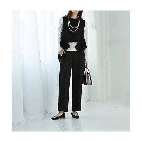 【スタイルデリ/STYLE DELI】の【Kana Oyama BLK001】ワイドパンツ/DELI size 人気、トレンドファッション・服の通販 founy(ファニー) 　ファッション　Fashion　レディースファッション　Fashion for Women　パンツ　Pants & Trousers　コラボ　Collaboration, Collab　シューズ　Shoes, Footwear　シンプル　Simple, Minimal　ジョーゼット　Georgette, Semi-Sheer Fabric　ストレート　Straight, Straight Cut　スリット　Slit, Slit Detail　セットアップ　Set-Up, Coordinated Outfit　センター　Center, Center Line　定番　Standard, Basic Item　バランス　Balance, Style Balance　パターン　Pattern, Design Print　フィット　Fit, Slim Fit　フラット　Flat, Flat Shoes　ベーシック　Basic, Essential　ワイド　Wide, Wide Fit　おすすめ　Recommended / Our Picks　旅行　Travel　セレモニー　Ceremony　other-2|ID: prp329100004641675 ipo3291000000033474813