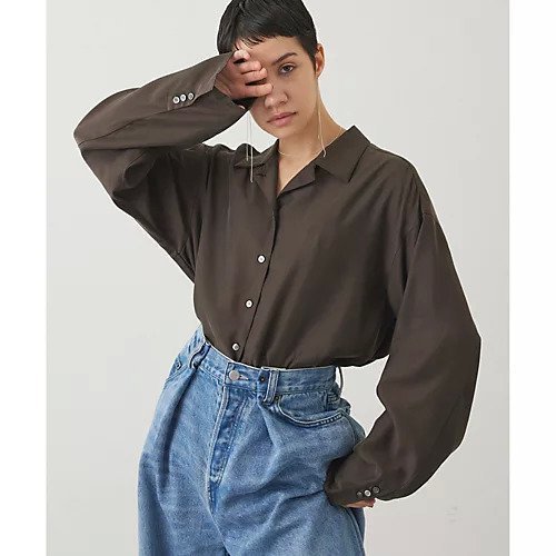 【ウィムガゼット/Whim Gazette】の【THE PAUSE】フィブリルリラックスシャツ 人気、トレンドファッション・服の通販 founy(ファニー) 　ファッション　Fashion　レディースファッション　Fashion for Women　トップス・カットソー　Cut & Sew Tops　シャツ・ブラウス・オフィスカジュアル　Elegant Blouses & Button-Ups　ヴィンテージ　Vintage Style　カフス　Cuff Design　キュプラ　Cupro, Eco Fabric　グラデーション　Gradient, Ombre　シンプル　Simple, Minimal　とろみ　Fluid, Flowy Fabric　リラックス　Relax, Relaxed Fit　ワーク　Workwear, Utility Style　エレガント 上品　Elegant　2025年　2025　2025-2026秋冬・A/W　Autumn/Winter 2025–26 AW25–26　 other-1|ID: prp329100004642554 ipo3291000000033486544