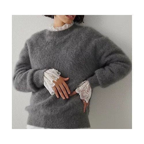 【ウィムガゼット/Whim Gazette】のファークルーネックプルオーバー インテリア・キッズ・メンズ・レディースファッション・服の通販 founy(ファニー) 　ファッション　Fashion　レディースファッション　Fashion for Women　トップス・カットソー　Cut & Sew Tops　カジュアルプルオーバー・ニットトップス　Pullovers & Knit Tops / Casual Pullovers　クラシカル　Classical, Vintage-Inspired　コンパクト　Compact, Small Size　フォックス　Fox, Fox Fur　ボトム　Bottoms, Lower Wear　エレガント 上品　Elegant　2025年　2025　2025-2026秋冬・A/W　Autumn/Winter 2025–26 AW25–26　グレー|ID: prp329100004642563 ipo3291000000034134500